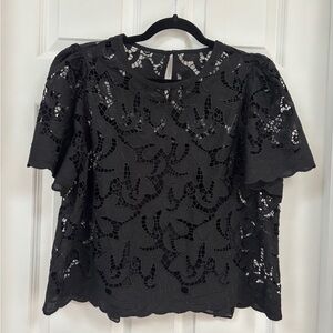 Express Black Lace Blouse